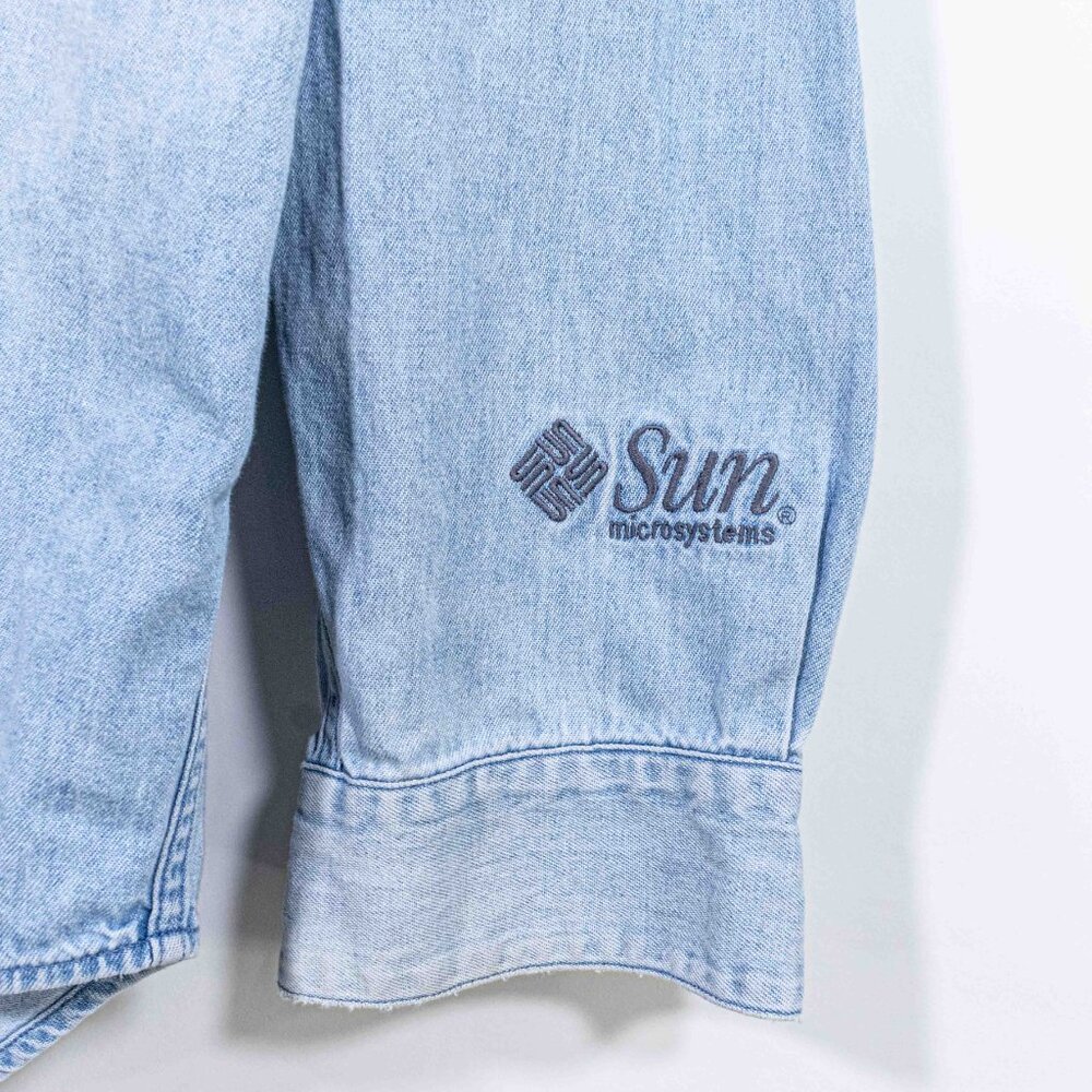 Vtg 90s Java Software Sun Microsystems Denim Shir… - image 5